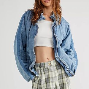 Free People Quilted Denim Jacket